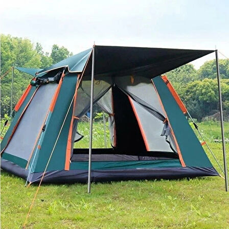 Yek Outdoor 6 Kişilik Tam Otomatik Tenteli Kamp Çadırı- 3 Adet 0°Uyku Tulumu-Şişme Yatak