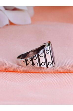 Kordon Tasarım Oniks Taşlı 925 Ayar Erkek Gümüş Yüzük