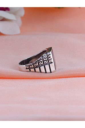 Babil Tasarım Oniks 925 Ayar Erkek Gümüş Yüzük