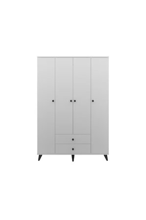 Simple Gardırop 10 Raflı 2 Çekmeceli Tek Askılı 120x44x176 BEYAZ