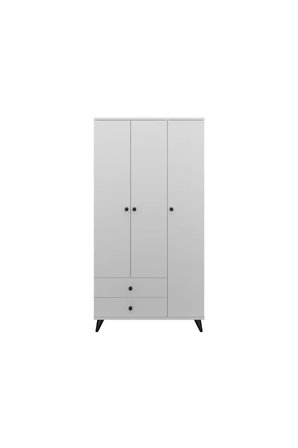 Simple Gardırop 5 Raflı 2 Çekmeceli Tek Askılı 90x44x176 BEYAZ