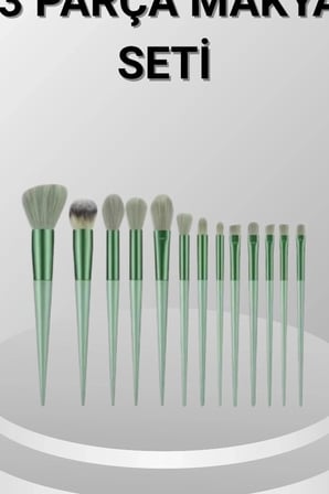 Makyaj Fırça Seti 13 Parça - Ergonomik Saplı Taşınabilir Pudra Fırçası BX-316244
