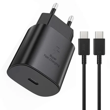 Samsung Galaxy A Serisi Uyumlu Şarj Aleti ve Kablosu 25W Süper Hızlı Şarj Type-C A16, A24, A25, A26, A33, A35