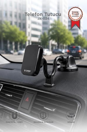 Delux Serisi Oto Aksesuar Sürüş Gereci Araç Aksesuarı Telefon Tutucu Manyetik JX024 Siyah