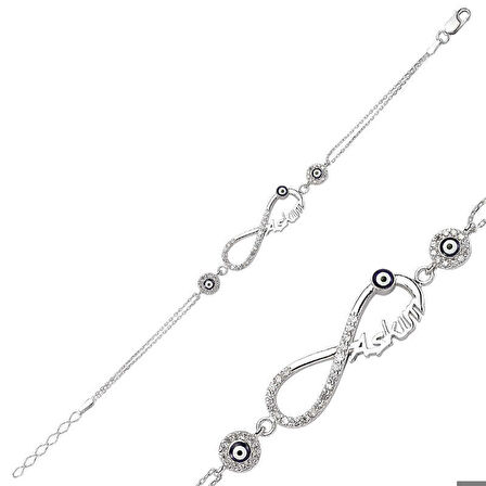 Gümüş Sonsuzluk Aşkım Kadın Bileklik