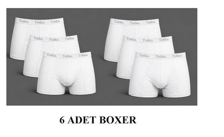 Tutku 0114 Likralı Elastan Erkek Boxer 6'lı Paket Abani Classic 