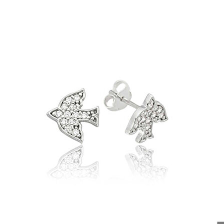 Gümüş Kırlangıç Çivili Küpe