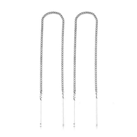 Gümüş Zincirli Küpe