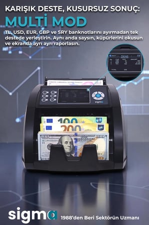 SC 8520 Pro 5 Ülke Karışık Sayım Para Sayma Makinesi