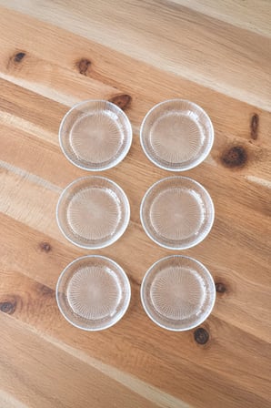 Berissa Cam Kase Mini İkramlık ve Sunumluk-Pasta ve Tatlı Tabağı -12 Cm Mini Kahvaltılık ve Çerezlik Tabak 6'lı