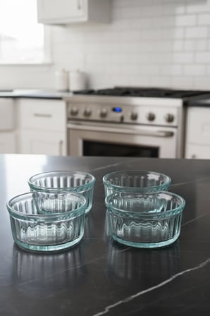 Cressa Isıya Dayanıklı Cam Fırın Kasesi 4 Adet 10 cm-Sufle Kabı