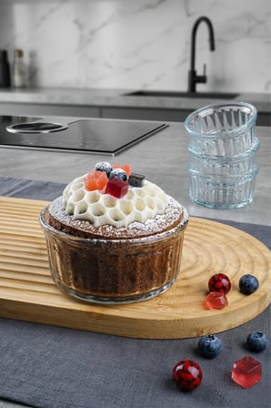 Isıya Dayanıklı Cam Fırın Kasesi 2’li 10 cm-Sufle kabı