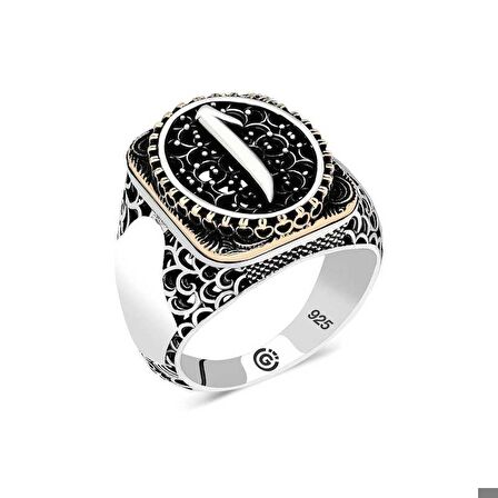 Gümüş Elif Oval Erkek Yüzük