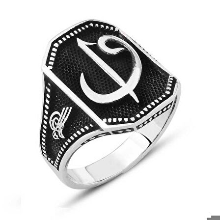 Gümüş Elif Vav Erkek Yüzük