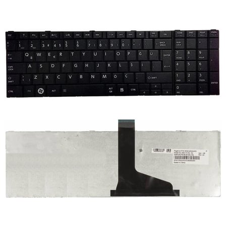 Toshiba Satellite C855-1DJ, C855-1DK Uyumlu Klavye Tuş Takımı Siyah Çerçevesiz Tip
