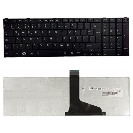 Toshiba Satellite C850-C4K, C850-C5K Uyumlu Klavye Tuş Takımı Siyah Çerçevesiz Tip