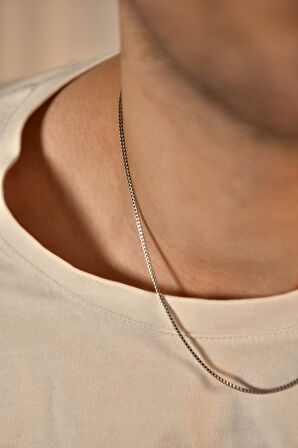 İç İçe Geçmiş Küp Detaylı Erkek Çelik Kolye 1 mm