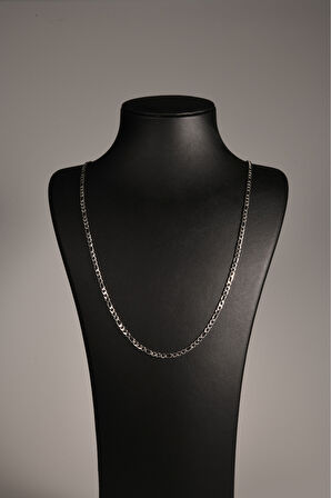 3'e 1 Figaro Model Erkek Çelik Zincir Kolye 3 Mm