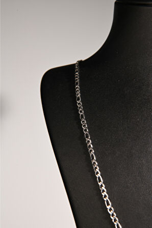 3'e 1 Figaro Model Erkek Çelik Zincir Kolye 3 Mm