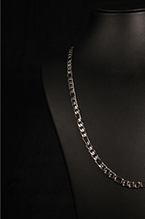 3'e 1 Figaro Model Erkek Çelik Zincir Kolye 5 Mm