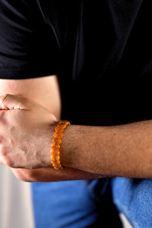 Sitrin Özel Kesim Doğal Taş Unisex Bileklik