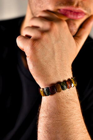 Kaplangözü Multi Özel Kesim Doğal Taş Unisex Bileklik