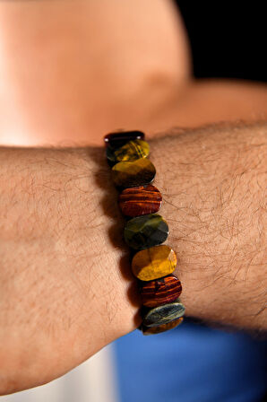 Kaplangözü Multi Özel Kesim Doğal Taş Unisex Bileklik