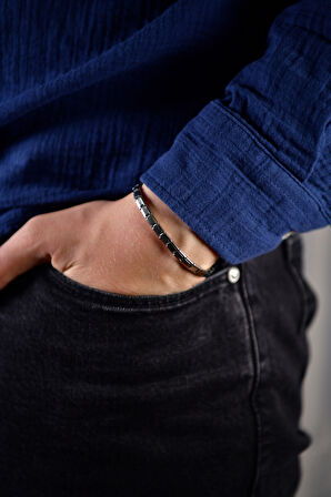 İtalyan Çelik Unisex Bileklik 5mm