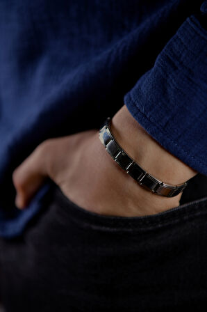 İtalyan Çelik Unisex Bileklik 8mm