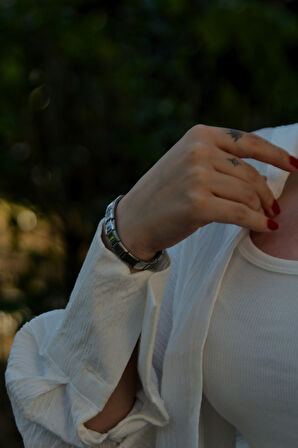 İtalyan Çelik Unisex Bileklik 8mm