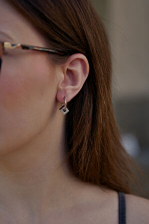 Küp Figürlü Halka Model Çiftlli Kadın Çelik Küpe