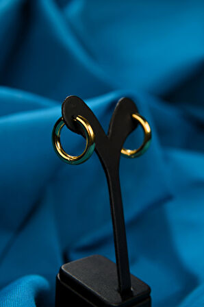 Yaylı Halka Model Çiftli Kadın Çelik Küpe