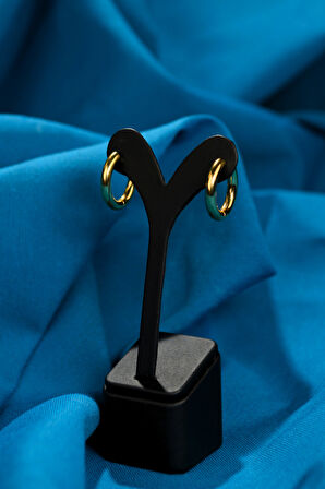 Yaylı Halka Model Çiftli Kadın Çelik Küpe