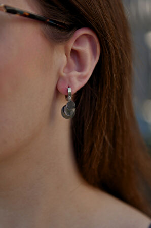 3 Pul Sallantılı Shakira Model Çiftli Kadın Çelik Küpe