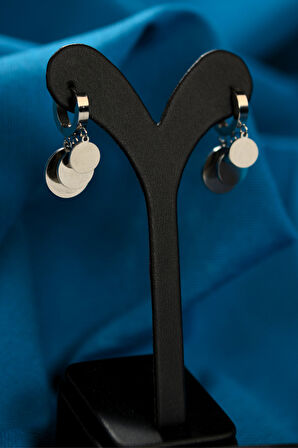 3 Pul Sallantılı Shakira Model Çiftli Kadın Çelik Küpe