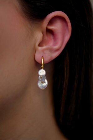 5 İncili Sallantılı Shakira Model Çiftli Kadın Çelik Küpe