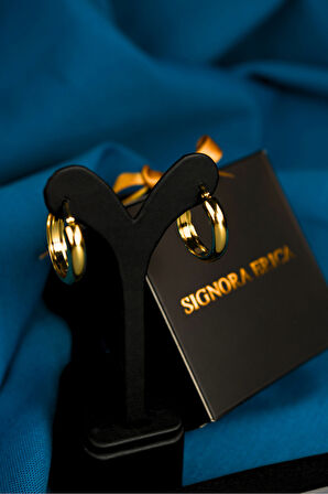 Oturtmalı Halka Model Çiftli Kadın Çelik Küpe