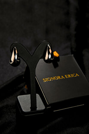 Damla Şişme Model Kadın Çelik Halka Küpe