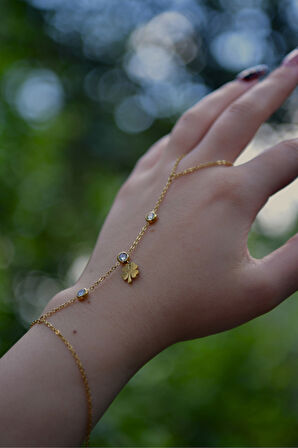 3 Zirkon Taşlı Yonca Model Sallantılı Kadın Çelik Şahmeran