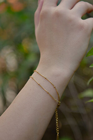 Çift Sıra Dorika Model Kadın Çelik Bileklik