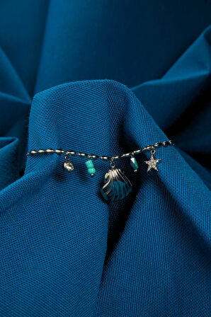 İstridye Figürlü Kadın Çelik Bileklik