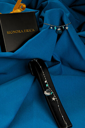 İstridye Figürlü Kadın Çelik Bileklik