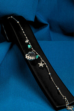 İstridye Figürlü Kadın Çelik Bileklik