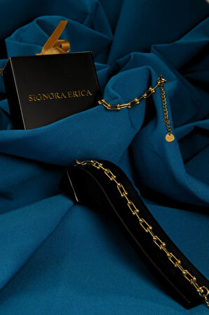 İki Ucu Toplu İç İçe Geçmiş Kadın Çelik Bileklik