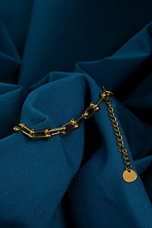 İki Ucu Toplu İç İçe Geçmiş Kadın Çelik Bileklik