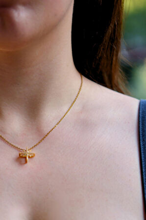 3d Zirkon Taşlı Kutup Yıldızı Model Kadın Çelik Kolye