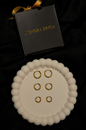 3' lü Set Çift Halka Küpe