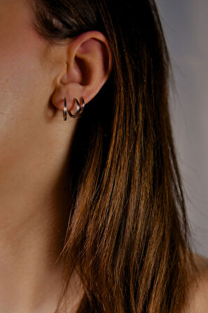 3' lü Set Çift Halka Küpe