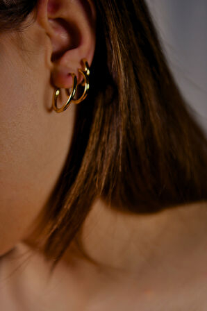 3' lü Set Çift Halka Küpe