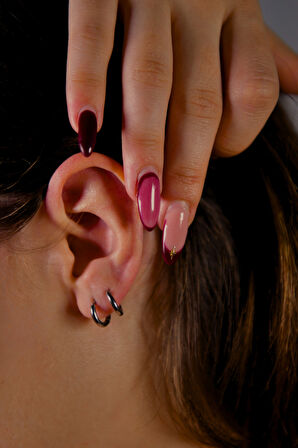 Çiftli Çelik Kadın Halka Küpe